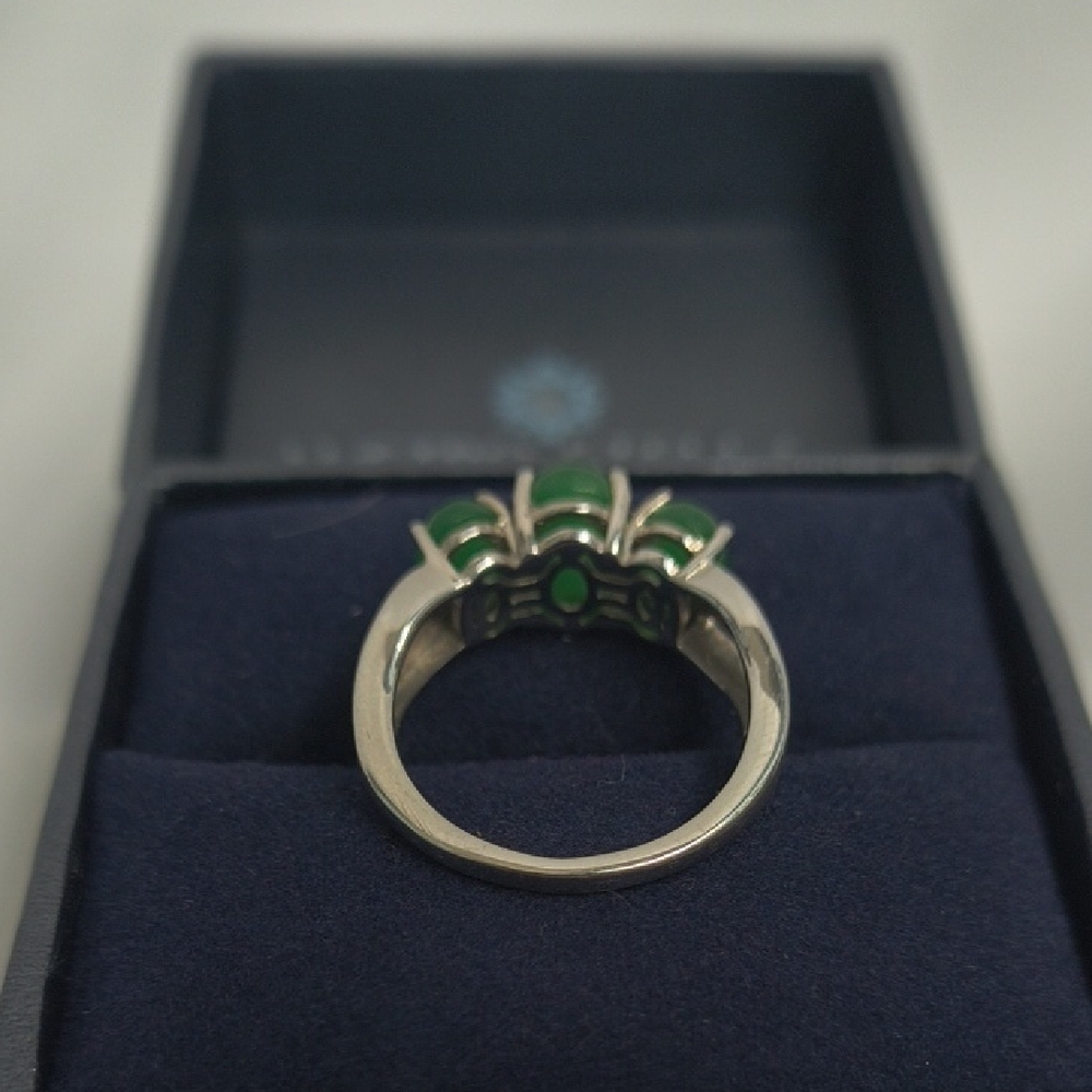 925 Genuine Green Jade Ring - Picture 7 of 7